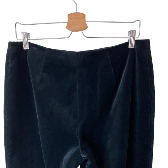Ron Leal Velvet Trouser Pants Classic Black Holiday Party Size 10 - Picture 3 of 14